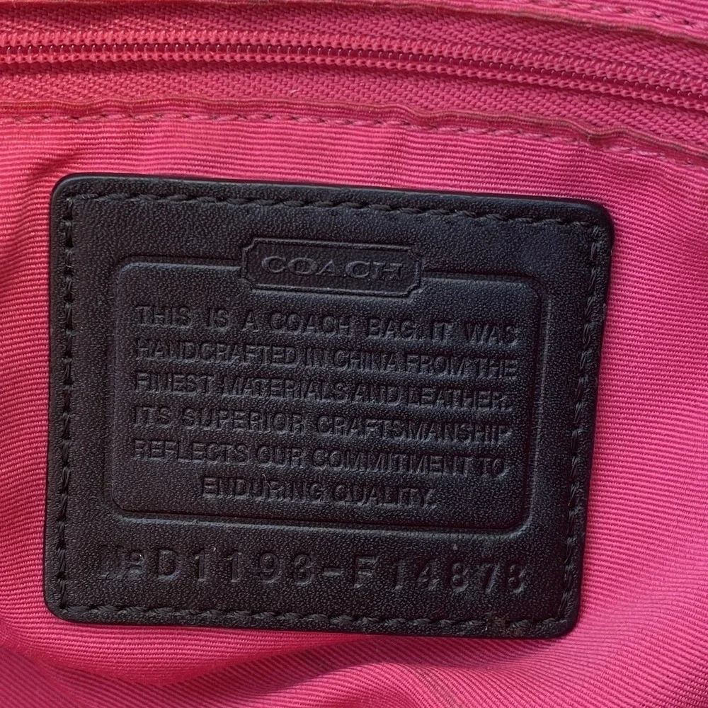 Coach Daisy Signature Tote F14878 Black Gray Jacquard Shoulder Bag